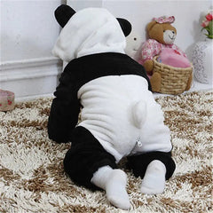 Showlu Fashion Store 0 18M 0-36months Newborn Baby Clothes Keep Warm Winter Jumpsuits Overall Panda Animal Hooded Rompers Baby Boy Romper Baby Girl Pajamas