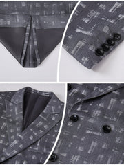 Men's 2pcs Suit Set - Double Breasted Formal Wear Peak Lapels Tuxedo Blazer Pants for Business Prom