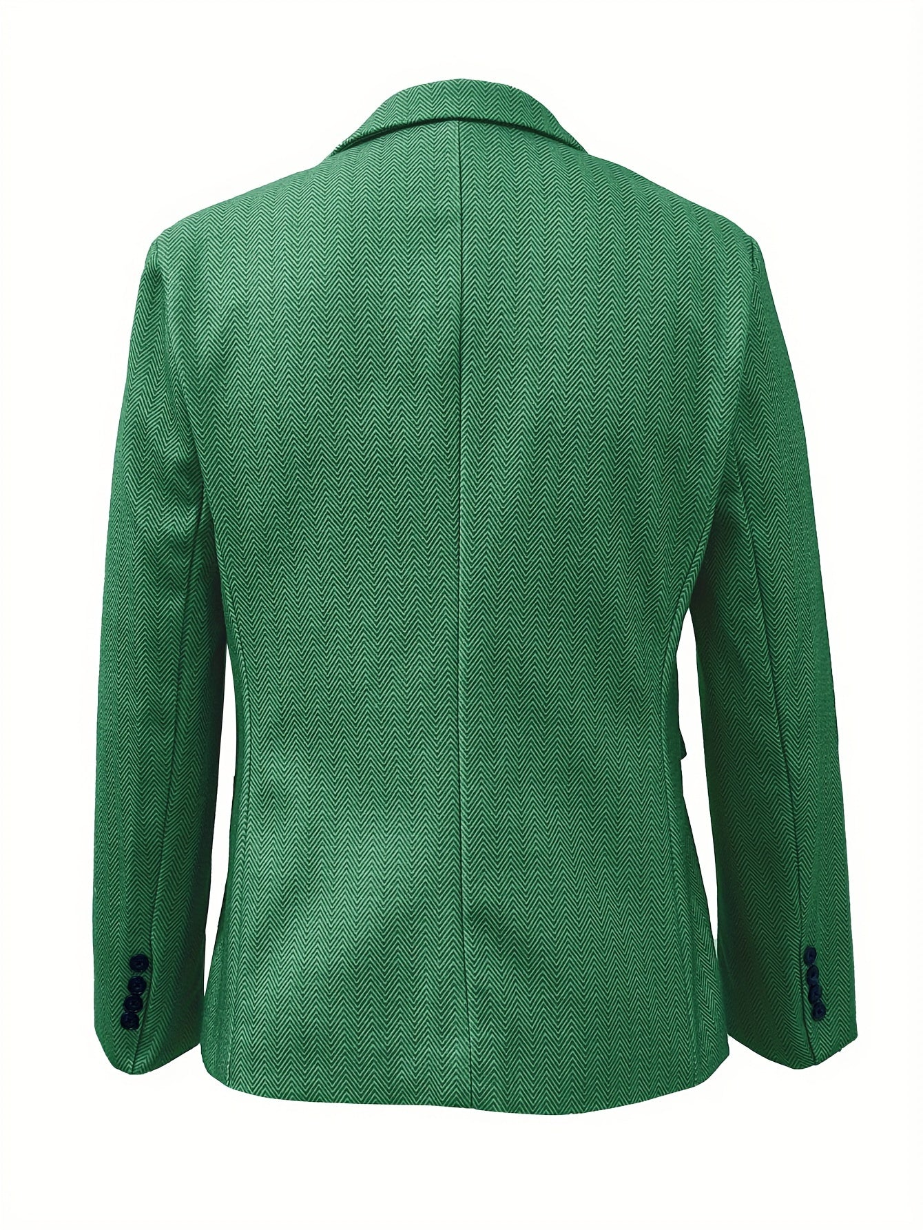 Retro Lapel Collar Herringbone Pattern Double-breasted Blazer SHOWLU FASHION STORE