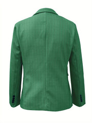 Retro Lapel Collar Herringbone Pattern Double-breasted Blazer SHOWLU FASHION STORE