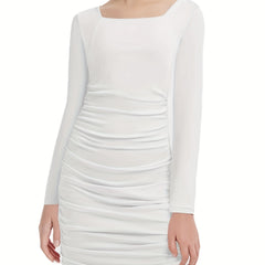 Girls Ruched Bodycon Dress Double Lined Teen Tween Tight Short School Dance Homecoming Graduation Party Formal