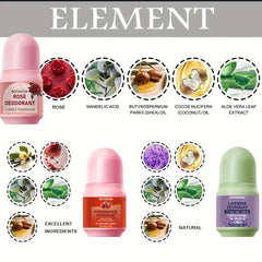 3pcs Rose + Pomegranate + Lavender Deodorant Combination Set, Plant Ingredients, Deep Moisturizing, Gentle Care, Natural Fragrance, Lasting Fragrance, Farewell Odor, Just One Set Let You Have a Different Fresh Experience Ever SHOWLU FASHION STORE