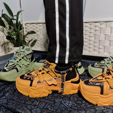 Men's Fashion Sneakers Casual Thick-Sole Lace-Up Shoes Comfortable Trendy Height-Increasing for Outdoor Travel and Daily Work Skateboarding