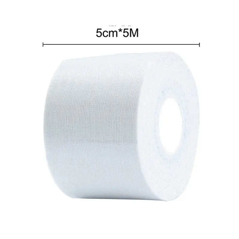 A roll of 1 Roll 5M Women Breast Nipple Covers Push Up Bra Body Invisible Breast Lift Tape, 5cm wide and 5m long, is displayed on a plain white background with measurement text above.