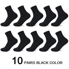 Anel Demosthene General Store 0 10 black / 38-44 10 Pairs/Lot Men's Bamboo Fiber Socks 2022 New Compression Autumn Long Black Business Casual Man Dress Sock Gift Plus Size 42-45