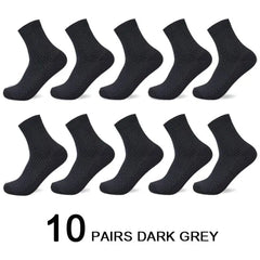 Anel Demosthene General Store 0 10 Pairs/Lot Men's Bamboo Fiber Socks 2022 New Compression Autumn Long Black Business Casual Man Dress Sock Gift Plus Size 42-45
