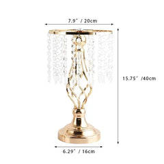 10 Pcs Gold Vase for Wedding Centerpieces Table Decorations with Chandelier Crystals, Flower Vase, Wedding Metal Flower Stand - SHOWLU FASHION STORE