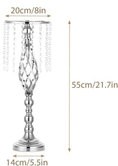 10 Pcs Gold Vase for Wedding Centerpieces Table Decorations with Chandelier Crystals, Flower Vase, Wedding Metal Flower Stand - SHOWLU FASHION STORE