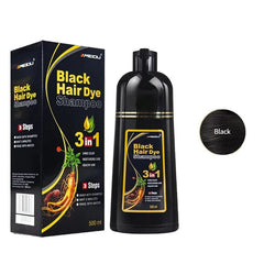 100ml/500ml Hair Dye Shampoo 3in1 Darkening Hairs Instant Gray To Black Polygonum Multiflorum Natural Coloing Cover for Women - SHOWLU FASHION STORE