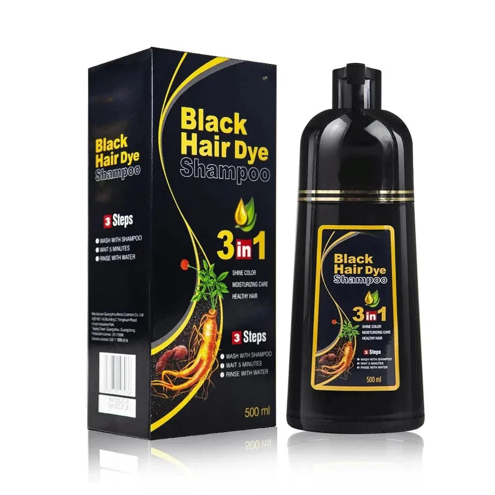 100ml/500ml Hair Dye Shampoo 3in1 Darkening Hairs Instant Gray To Black Polygonum Multiflorum Natural Coloing Cover for Women - SHOWLU FASHION STORE