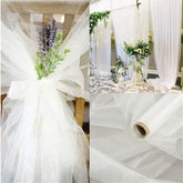 Showlu Fashion Store 0 10m/lot 48cm Sheer Crystal Organza Tulle Roll Fabric for Wedding Party Decoration organza chair wedding Arch Decor woman's Dress