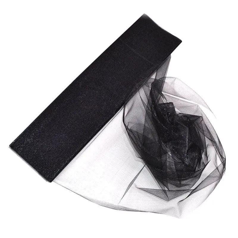 Showlu Fashion Store 0 black / 10mX48cm 10m/lot 48cm Sheer Crystal Organza Tulle Roll Fabric for Wedding Party Decoration organza chair wedding Arch Decor woman's Dress