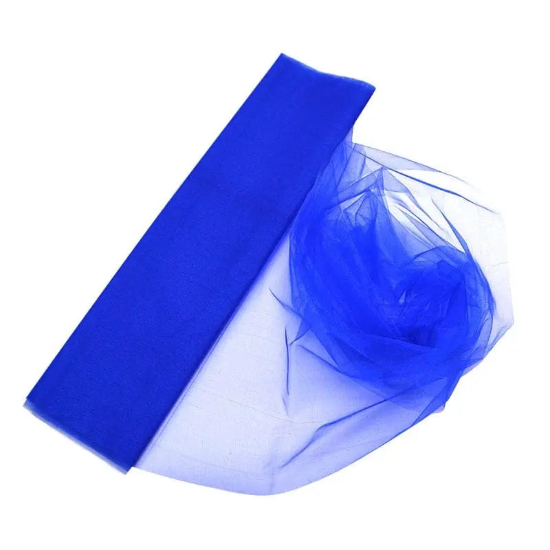 Showlu Fashion Store 0 royal blue / 10mX48cm 10m/lot 48cm Sheer Crystal Organza Tulle Roll Fabric for Wedding Party Decoration organza chair wedding Arch Decor woman's Dress