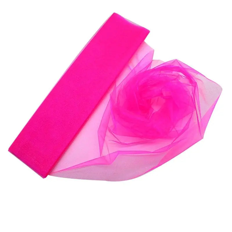 Showlu Fashion Store 0 dark pink / 10mX48cm 10m/lot 48cm Sheer Crystal Organza Tulle Roll Fabric for Wedding Party Decoration organza chair wedding Arch Decor woman's Dress