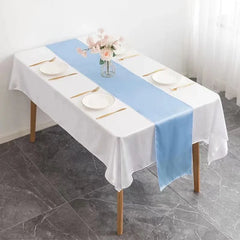 10pc Satin Table Runner For Banquet Wedding Party Event Home Supply Table Decorations Cloth Cover Runner 30x275cm(12*108inch) - SHOWLU FASHION STORE