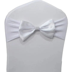 10pcs/50pcs Free Tie Wedding Satin Chair Sash Elastic Stretch Spandex Chair Bow Band For Banquet Hotel Birthday Party Decoration - SHOWLU FASHION STORE