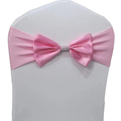 10pcs/50pcs Free Tie Wedding Satin Chair Sash Elastic Stretch Spandex Chair Bow Band For Banquet Hotel Birthday Party Decoration - SHOWLU FASHION STORE