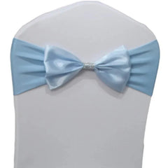 10pcs/50pcs Free Tie Wedding Satin Chair Sash Elastic Stretch Spandex Chair Bow Band For Banquet Hotel Birthday Party Decoration - SHOWLU FASHION STORE