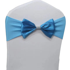 10pcs/50pcs Free Tie Wedding Satin Chair Sash Elastic Stretch Spandex Chair Bow Band For Banquet Hotel Birthday Party Decoration - SHOWLU FASHION STORE