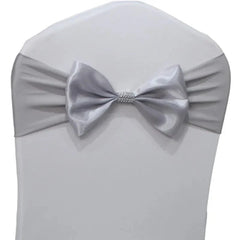 10pcs/50pcs Free Tie Wedding Satin Chair Sash Elastic Stretch Spandex Chair Bow Band For Banquet Hotel Birthday Party Decoration - SHOWLU FASHION STORE