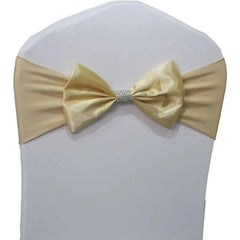 10pcs/50pcs Free Tie Wedding Satin Chair Sash Elastic Stretch Spandex Chair Bow Band For Banquet Hotel Birthday Party Decoration - SHOWLU FASHION STORE