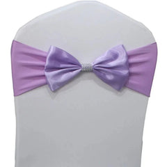 10pcs/50pcs Free Tie Wedding Satin Chair Sash Elastic Stretch Spandex Chair Bow Band For Banquet Hotel Birthday Party Decoration - SHOWLU FASHION STORE