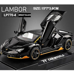 1/32 Cars Toys Auto To Scale Lambor LP770 Diecast Model Cars Alloy Autos Toys Gift for Boys Pull Back Light Music Kids Car - SHOWLU FASHION STORE