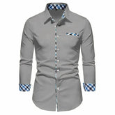 16 - color men's shirt long - sleeved shirt single - breed fake pocket daily casual men's top outdoor shopping loose large size XS - 6XL - SHOWLU FASHION STORE