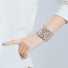 18K Metal Hollow Wide European and American Personalized Women's Opening - SHOWLU FASHION STORE