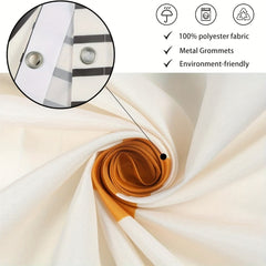 1pcs Golden Floral Swan Printed Shower Curtain Set, Waterproof Bathroom Partition Curtain With Hooks, Bathroom Accessories, Aesthetic Room Decor - SHOWLU FASHION STORE