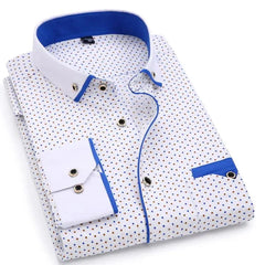 2019 Men Fashion Casual Long Sleeved Printed shirt Slim Fit Male Social Business Dress Shirt Brand Men Clothing Soft Comfortable - SHOWLU FASHION STORE