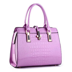 Showlu Fashion Store Purple 2020 Fashion crocodile ladies shoulder bags vintage PU purse Korea hand bag women leather handbags