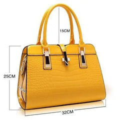 Showlu Fashion Store Yellow 2020 Fashion crocodile ladies shoulder bags vintage PU purse Korea hand bag women leather handbags