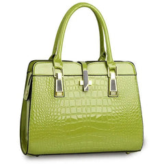 Showlu Fashion Store green 2020 Fashion crocodile ladies shoulder bags vintage PU purse Korea hand bag women leather handbags