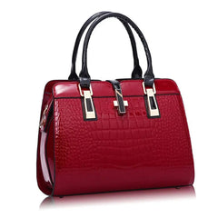 Showlu Fashion Store 2020 Fashion crocodile ladies shoulder bags vintage PU purse Korea hand bag women leather handbags