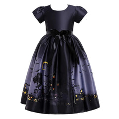 2021Halloween Dress For Kids Baby Girl Frocks Black Cosplay Princess Ball Gown Kid Girls Dresses With Free Hat - SHOWLU FASHION STORE