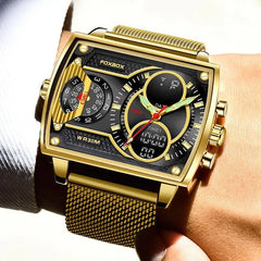 2023 Men Watch Gold Quartz Led Clock Men Watch Sport Waterproof Wrist Watch Male Military Digital Watches Man Relogio Masculino - SHOWLU FASHION STORE