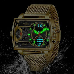 2023 Men Watch Gold Quartz Led Clock Men Watch Sport Waterproof Wrist Watch Male Military Digital Watches Man Relogio Masculino - SHOWLU FASHION STORE