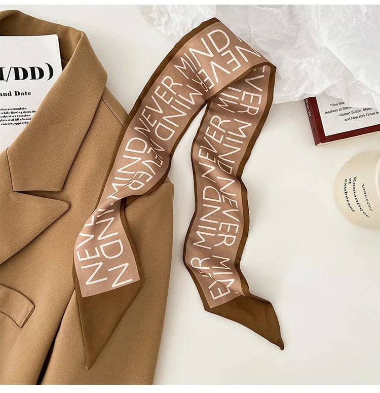 2023 New Fashion Silk Scarf Hair Band Long Ribbon Bow Korean Printing Letter Hair Scarf Women Ponytail Holder Hair Accessories - SHOWLU FASHION STORE