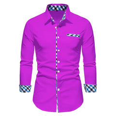 2023 New Men's Business Casual Solid Color Spliced Long Sleeve Polo Shirt Outdoor Play Comfortable Soft Fabric Men's Top S - 6XL - SHOWLU FASHION STORE