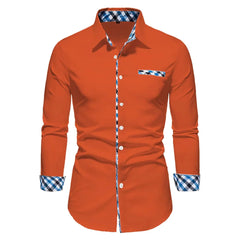2023 New Men's Business Casual Solid Color Spliced Long Sleeve Polo Shirt Outdoor Play Comfortable Soft Fabric Men's Top S - 6XL - SHOWLU FASHION STORE