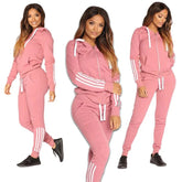 2023 Spring Autumn Women Sweatshirt Set Solid Color Casual Zipper Hoodies Daily Gym Jogging 2 Pieces Set New Woman Pant Sets - SHOWLU FASHION STORE