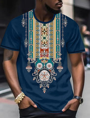 2024 Ethnic Style 3D Print T Shirt Summer Retro Fashion Casual Mens T Shirt Neutral Hip Hop Harajuku Street Totem Clothing Tops - SHOWLU FASHION STORE