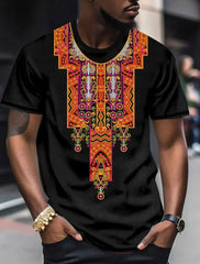 2024 Ethnic Style 3D Print T Shirt Summer Retro Fashion Casual Mens T Shirt Neutral Hip Hop Harajuku Street Totem Clothing Tops - SHOWLU FASHION STORE