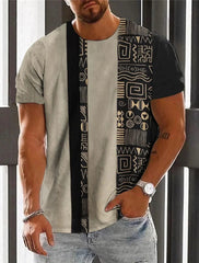 2024 Ethnic Style 3D Print T Shirt Summer Retro Fashion Casual Mens T Shirt Neutral Hip Hop Harajuku Street Totem Clothing Tops - SHOWLU FASHION STORE