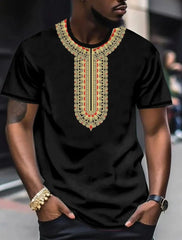 2024 Ethnic Style 3D Print T Shirt Summer Retro Fashion Casual Mens T Shirt Neutral Hip Hop Harajuku Street Totem Clothing Tops - SHOWLU FASHION STORE