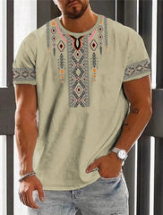 2024 Ethnic Style 3D Print T Shirt Summer Retro Fashion Casual Mens T Shirt Neutral Hip Hop Harajuku Street Totem Clothing Tops - SHOWLU FASHION STORE