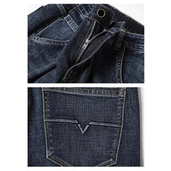 2024 Fashion New Men's Spring Straight Jeans Baggy Soft Stretch Casual Business Brand Male Clothes Denim Trousers - SHOWLU FASHION STORE