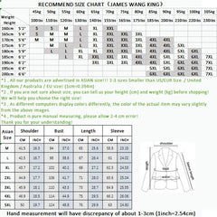 A size recommendation chart for a men's three-piece suit set with detailed measurements.