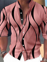 2024 New Men's Geometric Standing Neck Long sleeved Printed Clothing Outdoor Fashion Street Fashion Designer Casual Plus Size - SHOWLU FASHION STORE